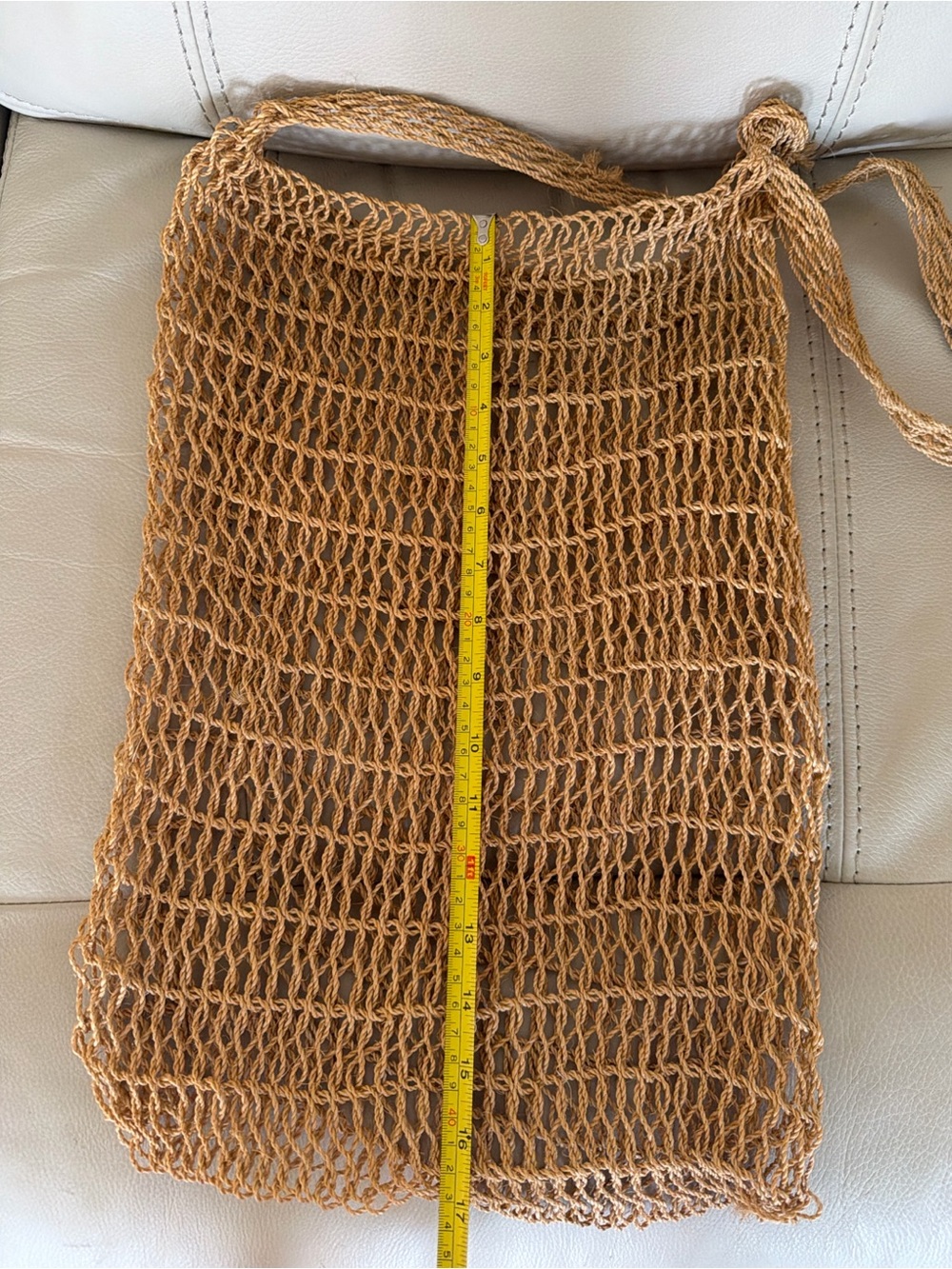 Boho Market Net Bag Crochet Mesh Tote Beach Grocery Shoulder Bag - Picture 5 of 6